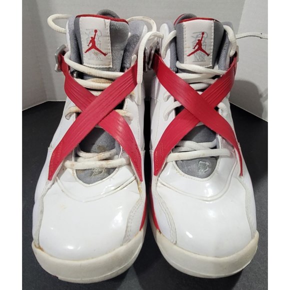 Nike Jordan's VIII 8 Retro, Youth Size 7 (US) Shoes (467808-101). Red and White. - Picture 1 of 8